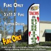 TACOS & BURRITOS (White) Flutter Feather Banner Flag (11.5 x 3 Feet)
