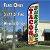 Tacos & Burritos (Green)  Feather Banner Flag 