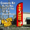 Tae Kwon Do (Red/Yellow) Windless Feather Banner Flag Kit (Flag, Pole, & Ground Mt)