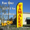TAMALES (Yellow/Red) Flutter Polyknit Feather Flag (11.5 x 2.5 feet)