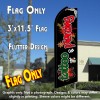 TATTOO/PIERCING (Red/Green) Flutter Feather Banner Flag (11.5 x 3 Feet)
