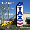 TAX SERVICE (White/Stripes) Flutter Feather Banner Flag (11.5 x 3 Feet)