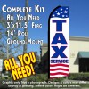 TAX SERVICE (White/Stripes) Flutter Feather Banner Flag Kit (Flag, Pole, & Ground Mt)