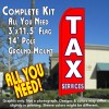 TAX SERVICES (Red) Flutter Feather Banner Flag Kit (Flag, Pole, & Ground Mt)