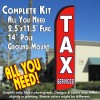 TAX SERVICES (Red) Windless Feather Banner Flag Kit (Flag, Pole, & Ground Mt)