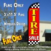 Tire Sale (Red/Checkered) Windless Polyknit Feather Flag (3 x 11.5 feet)