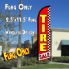 TIRE SALE (Red/Checkered) Windless Polyknit Feather Flag (2.5 x 11.5 feet)