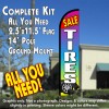 Tires Sale (Red/Multicolor) Windless Feather Banner Flag Kit (Flag, Pole, & Ground Mt)