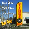 TIRES SALE (Yellow) Flutter Feather Banner Flag (11.5 x 3 Feet)