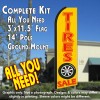 TIRES SALE (Yellow) Flutter Feather Banner Flag Kit (Flag, Pole, & Ground Mt)