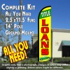 TITLE LOANS (Green/Yellow) Windless Feather Banner Flag Kit (Flag, Pole, & Ground Mt)