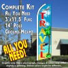 Travel Flutter Feather Banner Flag Kit (Flag, Pole, & Ground Mt)