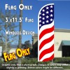 US Flag Pattern (Waves) Windless Polyknit Feather Flag (3 x 11.5 feet)