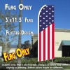 USA STARS AND STRIPES (Flag Pattern) Flutter Feather Banner Flag (11.5 x 3 Feet)