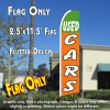 USED CARS (Green/Orange) Flutter Feather Banner Flag (11.5 x 2.5 Feet)