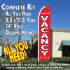 VACANCY (Red/Stars) Flutter Feather Banner Flag Kit (Flag, Pole, & Ground Mt)