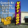 VAPE SHOP purple/yellow letters Flutter Feather Banner Flag Kit (Flag, Pole, & Ground Mt)