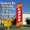 E-CIGS VAPOR SOLD HERE (Red/Yellow) Windless Feather Banner Flag Kit (Flag, Pole, & Ground Mt)