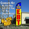 WE ACCEPT EBT (Blue/Yellow) Windless Feather Banner Flag Kit (Flag, Pole, & Ground Mt)