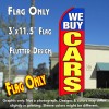 WE BUY CARS (Blue/Red) Flutter Feather Banner Flag (11.5 x 3 Feet)