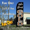 WE BUY GOLD (Black/Gold) Flutter Feather Banner Flag (11.5 x 3 Feet)