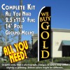 WE BUY GOLD (Black/Yellow) Flutter Feather Banner Flag Kit (Flag, Pole, & Ground Mt)
