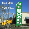 WE SELL BOXES (Green) Flutter Feather Banner Flag (11.5 x 3 Feet)