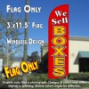 We Sell Boxes (Red/Yellow) Windless Polyknit Feather Flag (3 x 11.5 feet)