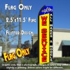 WE SERVICE ALL MAKES & MODELS (Blue/Yellow) Flutter Polyknit Feather Flag (11.5 x 2.5 feet)