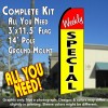 WEEKLY SPECIAL (Red/Yellow) Flutter Feather Banner Flag Kit (Flag, Pole, & Ground Mt)