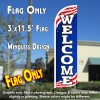 Welcome (Patriotic) Windless Polyknit Feather Flag (3 x 11.5 feet)