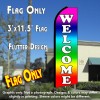 WELCOME (Multi-colored) Flutter Feather Banner Flag (11.5 x 3 Feet)