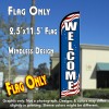 Welcome (Patriotic) Windless Feather Banner Flag (2.5 x 11.5 Feet)