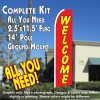 WELCOME (Red/Yellow) Flutter Feather Banner Flag Kit (Flag, Pole, & Ground Mt)