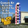 WELCOME (Stars) Flutter Feather Banner Flag Kit (Flag, Pole, & Ground Mt)