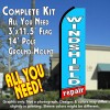 WINDSHIELD REPAIR (Blue/Red)  Flutter Feather Banner Flag Kit (Flag, Pole, & Ground Mt)
