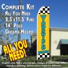 WINDSHIELD REPAIR (Checkered) Flutter Feather Banner Flag Kit (Flag, Pole, & Ground Mt)