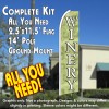 WINERY (Green) Flutter Feather Banner Flag Kit (Flag, Pole, & Ground Mt)