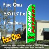 ZERO DOWN PAYMENT (Green) Flutter Feather Banner Flag (11.5 x 2.5 Feet)