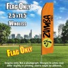 ZUMBA FITNESS Orange and Black Flutter Feather Flag Only 