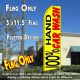 100% HAND CAR WASH (Yellow) Flutter Feather Banner Flag (11.5 x 3 Feet)