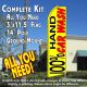 100% HAND CAR WASH (Yellow) Flutter Feather Banner Flag Kit (Flag, Pole, & Ground Mt)