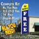 1st MONTH FREE (Yellow/Blue) Flutter Feather Banner Flag Kit (Flag, Pole, & Ground Mt)