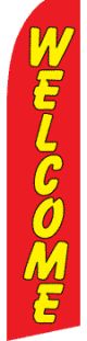 WELCOME (Red/Yellow) Flutter Feather Banner Flag (11.5 x 2.5 Feet)