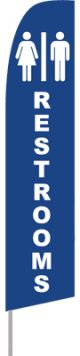 Restrooms Windless Advertising Feather Banner – Flag Only