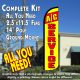 A/C SERVICE (Red/Yellow) Windless Feather Banner Flag Kit (Flag, Pole, & Ground Mt)