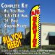 A/C SERVICE (Yellow/Checks) Windless Feather Banner Flag Kit (Flag, Pole, & Ground Mt)