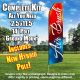 AIR BRUSH red blue cursive flutter flag