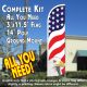 American Eagle (Waves) Windless Feather Banner Flag Kit (Flag, Pole, & Ground Mt)