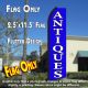 ANTIQUES (Blue/White) Flutter Polyknit Feather Flag (11.5 x 2.5 feet)